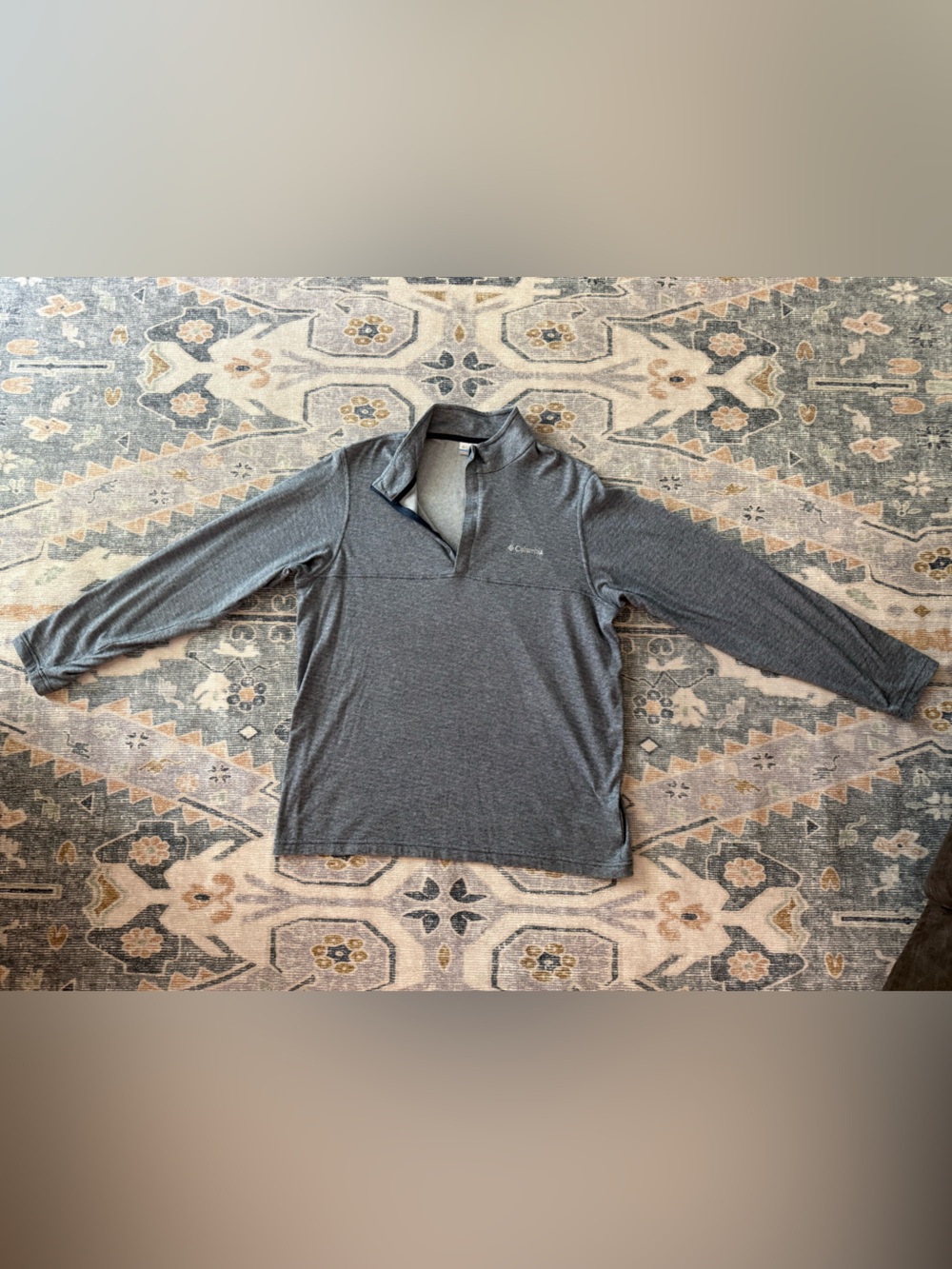 Columbia Men's heather led navy Quarter-Zip Long Sleeve Pullover